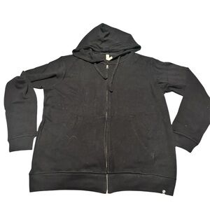 Econscious Black Full Zip HEMP Hooded Sweater Size Large NWOT